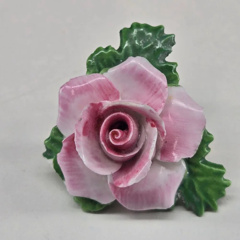 Vintage Royal Adderley Women's Brooch England China Pink Rose Floral Pin